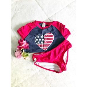 Gymboree American Flag Heart Swimsuit